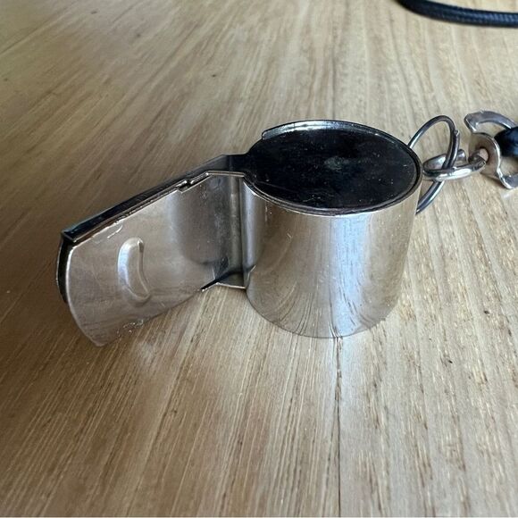 Metal Whistle with Black Lanyard - Picture 5 of 5